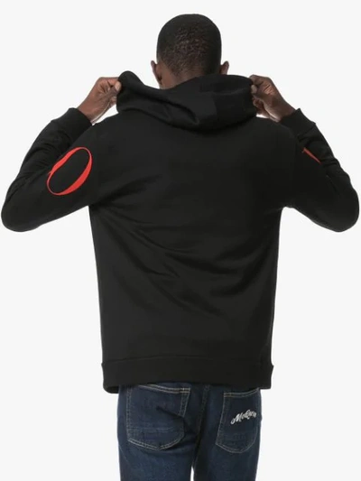 Shop Valentino Logo Print Zip-up Hoodie In Black