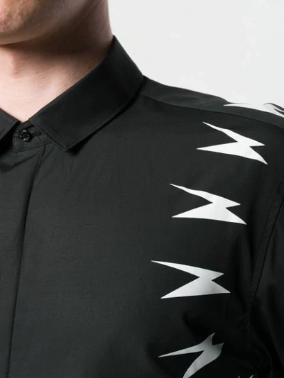 Shop Neil Barrett Lightning Bolt Shirt In Black