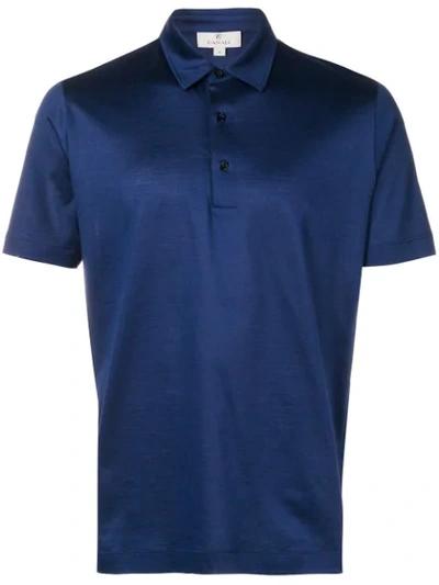 Shop Canali Slim-fit Polo Shirt In Blue