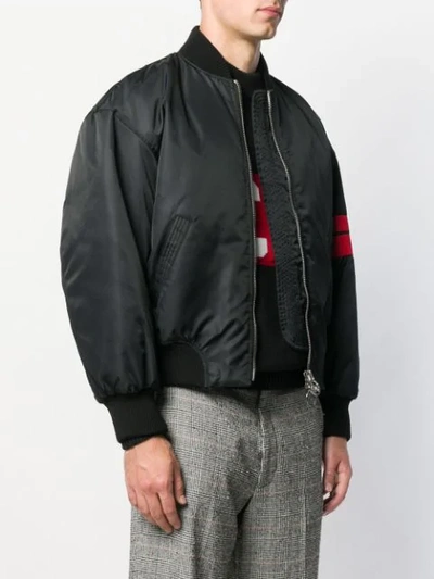 Shop Gcds Fitted Bomber Jacket In Black