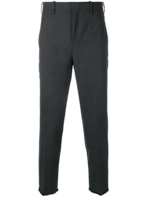 Neil Barrett Slim Fit Tailored Trousers In Grey | ModeSens