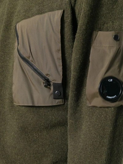 Shop C.p. Company Cp Company Lens Arm Pocket Jumper - Green