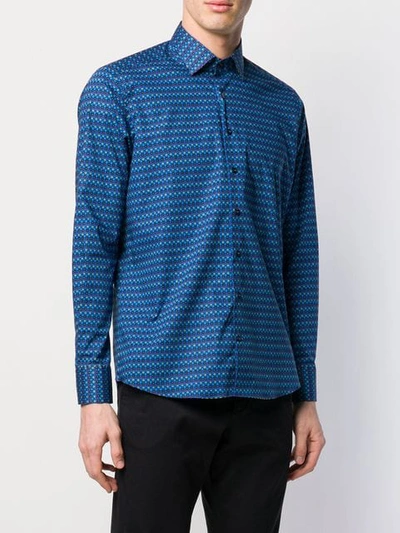 Shop Etro Micro Printing Shirt In Blue