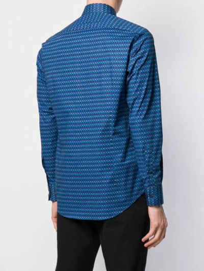 Shop Etro Micro Printing Shirt In Blue