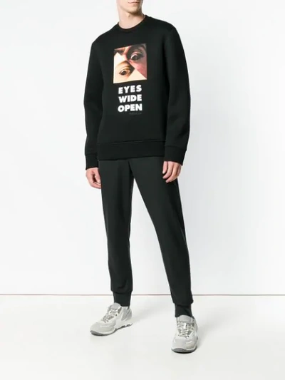 Shop Neil Barrett Eyes Sweatshirt In Black