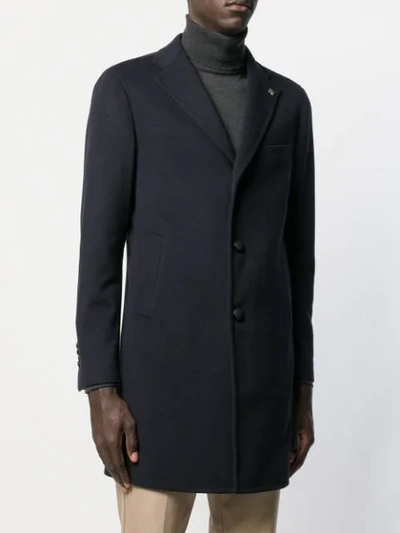 Shop Tagliatore Single-breasted Coat In Blue