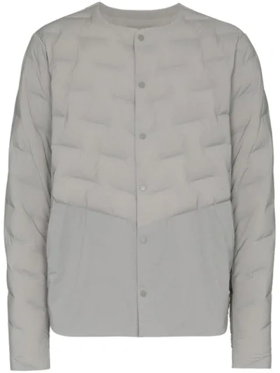 Shop Descente 'brick Effect' Padded Jacket In Grey