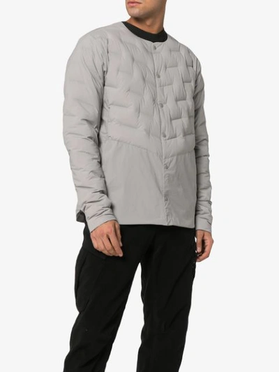 Shop Descente 'brick Effect' Padded Jacket In Grey