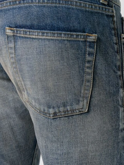 Shop Saint Laurent Paint Detail Slim Jeans In Blue