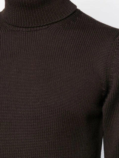 Shop Nuur Turtleneck Sweatshirt In Brown