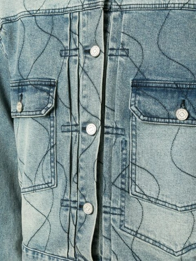 Shop Wooyoungmi Stitch Detail Denim Jacket In Blue