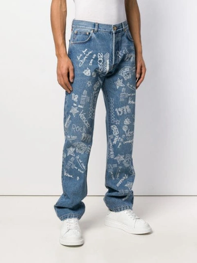 Shop Versace Love From Donatella Jeans In Blue