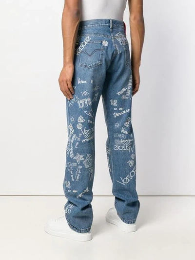 Shop Versace Love From Donatella Jeans In Blue