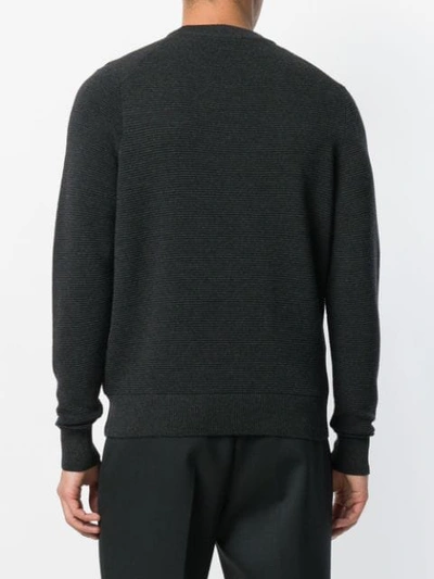 Shop Ami Alexandre Mattiussi Crew Neck Ottoman Stitch Sweater In Grey