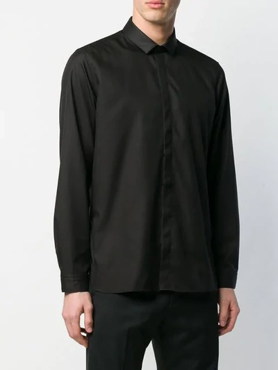 Shop Neil Barrett Concealed Button Shirt In Black