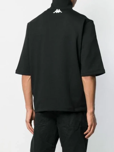 Shop Kappa Front Zip T-shirt In Black