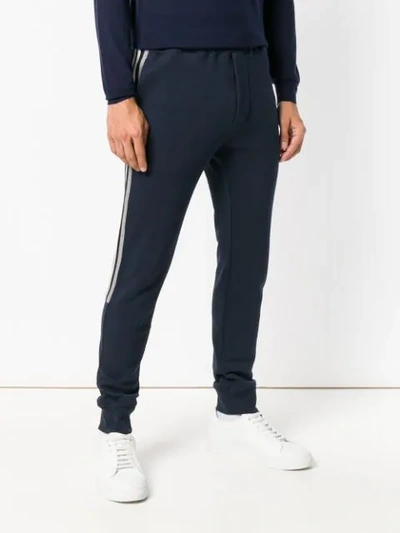 Shop Paolo Pecora X Champion Logo Fitted Track Trousers - Blue