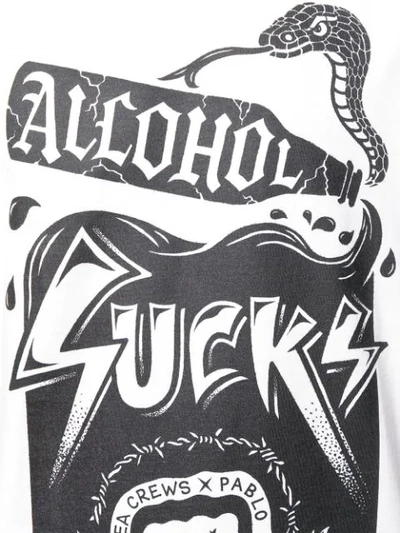 Shop Andrea Crews Alcohol Sucks T-shirt In White