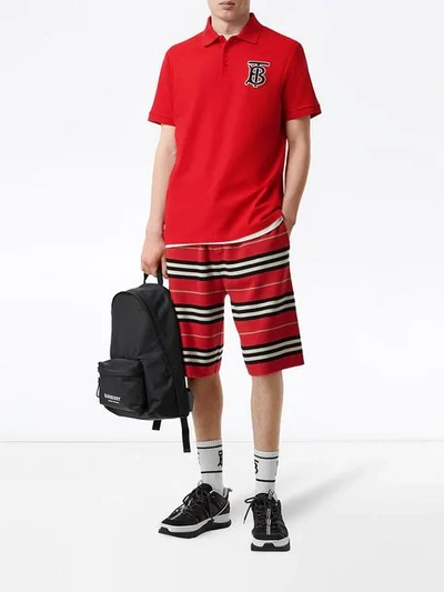 Shop Burberry Monogram Motif Polo Shirt In Red