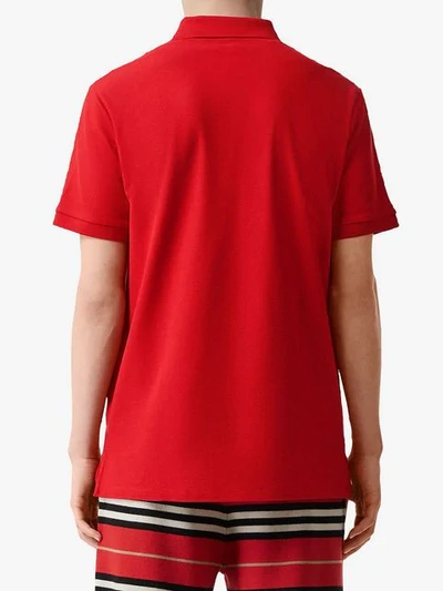 Shop Burberry Monogram Motif Polo Shirt In Red