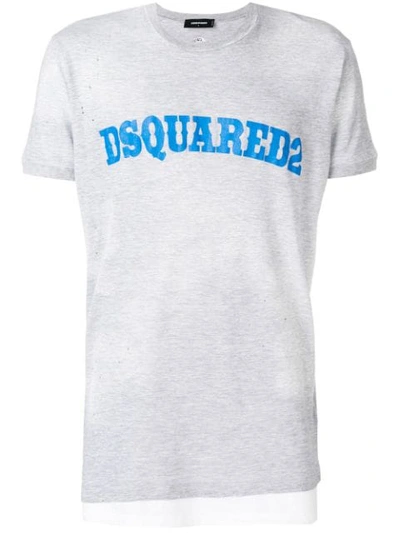 Shop Dsquared2 Vintage Logo Print T-shirt In Grey