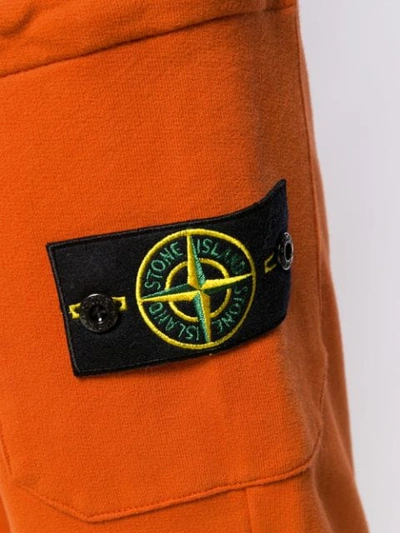Shop Stone Island Welt Detail Track Pants In Orange
