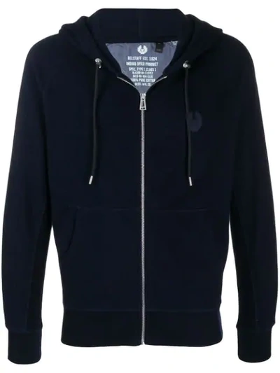 Shop Belstaff Welt Detail Hoodie In 80033 Indigo