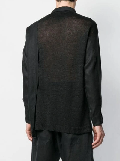 Shop Isabel Benenato Relaxed Linen Shirt In Black