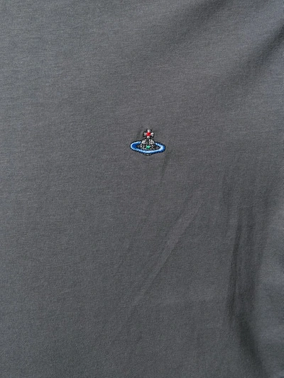 Shop Vivienne Westwood Embroidered Logo T-shirt In Grey