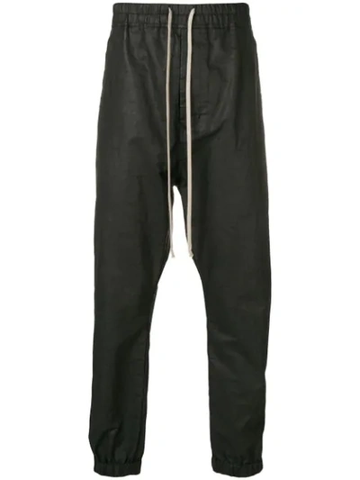 Shop Rick Owens Waxed Track Pants In Black