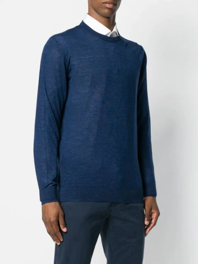 Shop Kiton Fine Knit Sweater In Blue