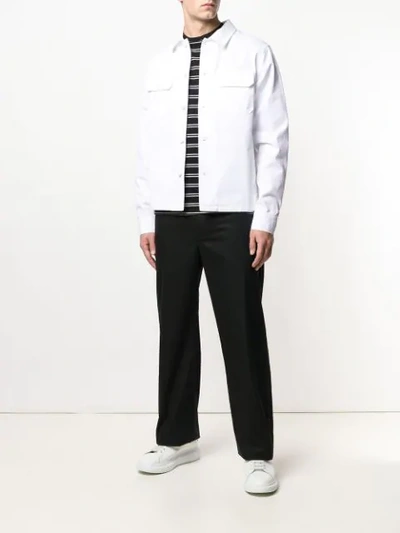 Maison Margiela Buttoned Shirt Jacket In White