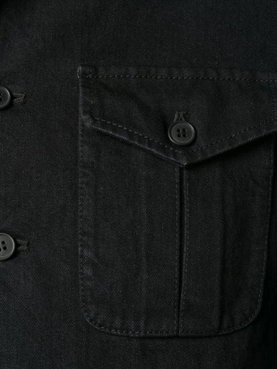Shop Saint Laurent Denim Safari Jacket In Black