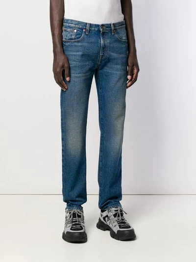 Shop Gucci Straight Leg Jeans In Blue