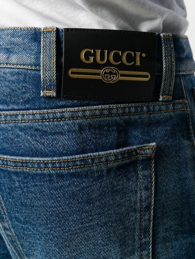 Shop Gucci Straight Leg Jeans In Blue
