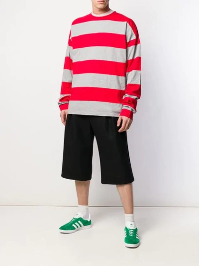 Shop Marni Longsleeved Striped T In Red
