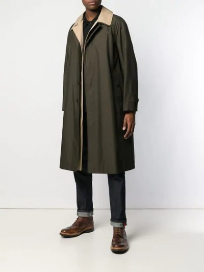 Shop Burberry Classic Trenchcoat In Green
