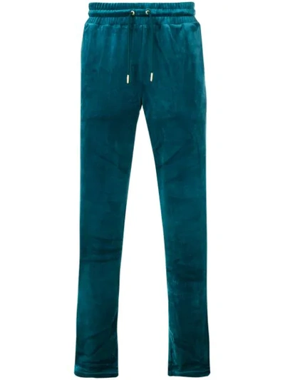 Shop Fila Logo Velvet Track Trousers In 003 Emerald Green