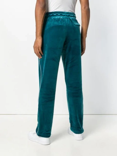 Shop Fila Logo Velvet Track Trousers In 003 Emerald Green