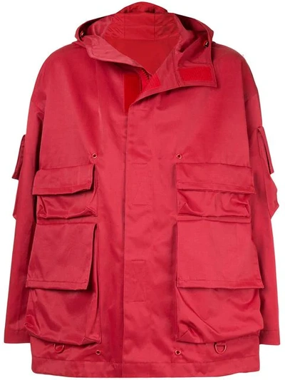 Shop Undercover Military-styled Coat In Red