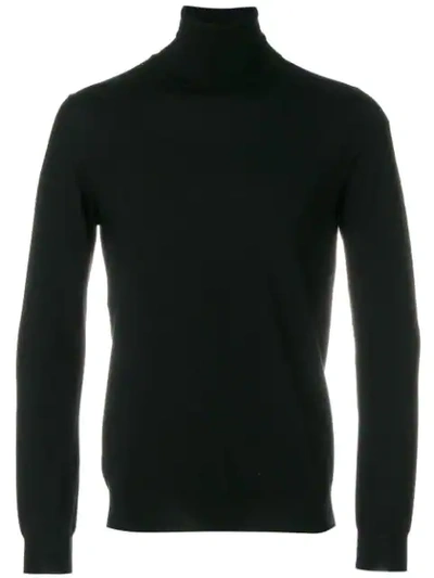 Shop Zanone Turtleneck Pullover In Black
