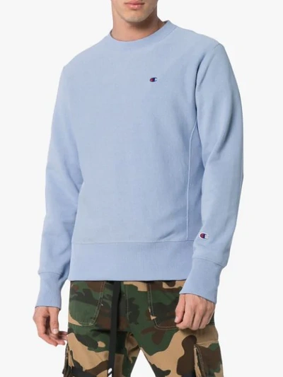 Shop Champion Light Blue Reverse Weave Sweatshirt In Purple