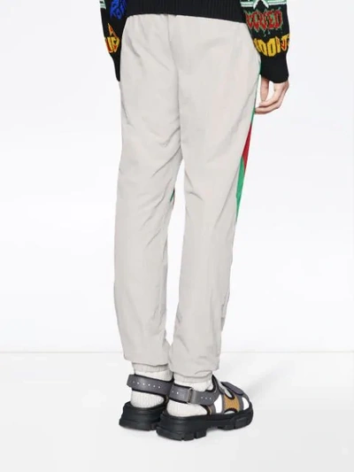 Shop Gucci Stripe Detail Track Pants - Grey