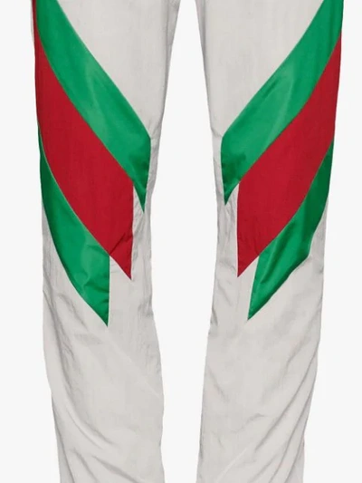 Shop Gucci Stripe Detail Track Pants - Grey