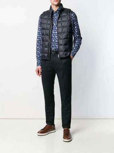 FAY ZIPPED QUILTED WAISTCOAT - 蓝色