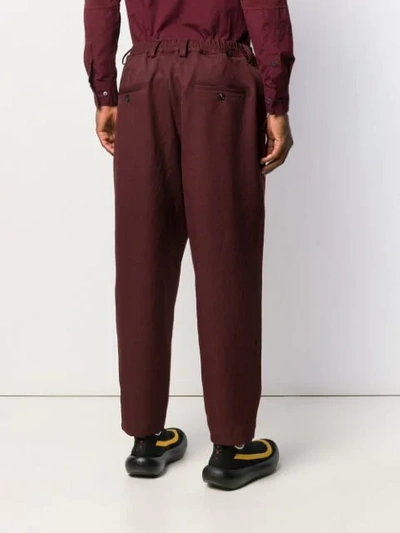 Shop Marni Wide Leg Trousers In Red