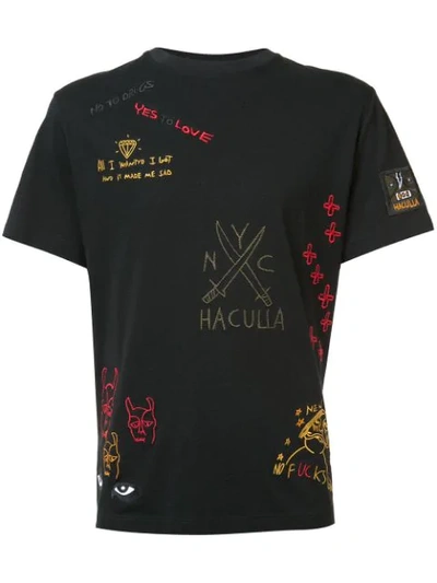Shop Haculla Printed T-shirt In Black
