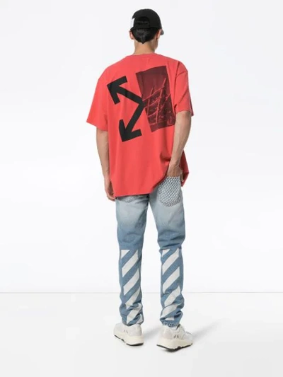 Shop Off-white Splitted Arrows Print T-shirt In 2010 Red/black