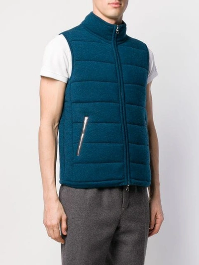 Shop N•peal Sleeveless Quilted Jacket In Blue