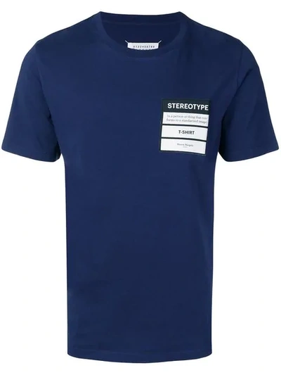 Shop Maison Margiela Stereotype Patch T-shirt In Blue